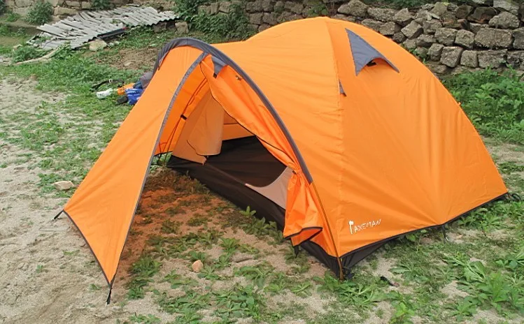 Ультралегкая двухслойная палатка для 1-2 человек, трехсезонная портативная водонепроницаемая палатка, безротовая палатка, оборудование для кемпинга на открытом воздухе