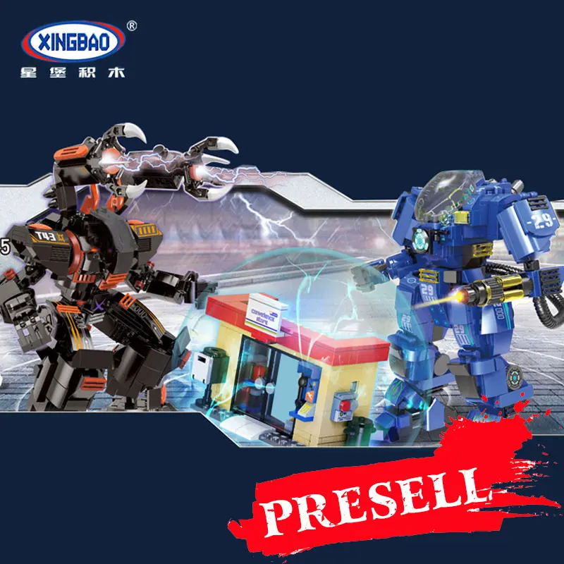 

XingBao 02105 1228Pcs New City Series The Mech Battle Set Model Building Blocks Bricks Toys For Kids Birthday Christmas Gifts