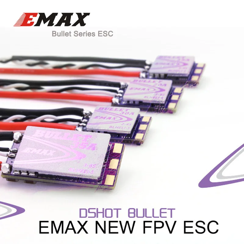 

4pcs/lot EMAX Original New BLHeli-S DSHOT Bullet FPV ESC 6A 12A 15A 20A 30A 35A BLHeli s Speed Controller