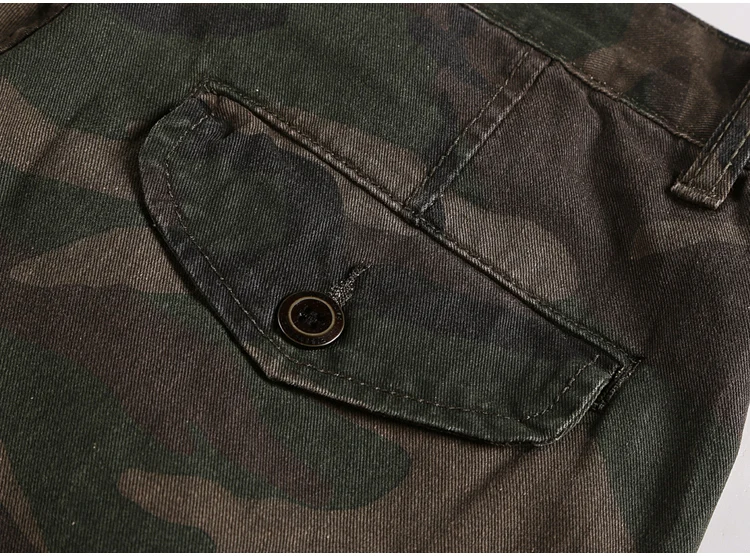 Ретро Омывается камуфляж новые модные Для мужчин тонкий Рубашки домашние метросексуал Для мужчин летняя брендовая карманами Европейский Стиль армии шорты K856