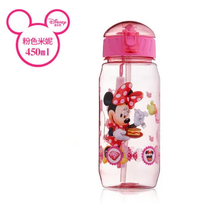 Disney  Mickey Mouse  Cartoon cups With straw kids snow White Captain America Sport Bottles girls Princess Sophia Feeding  cups A
