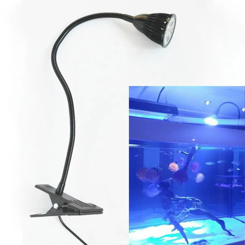 

10W Aquarium LED Lighting - 40cm Flexible Metal Tubing & Switch, AC85-265V, For Clip on Fish Tank Lighting