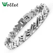Wollet ювелирные изделия из нержавеющей стали магнитный браслет для мужчин и женщин металлический цвет лечение здоровья энергетические магниты