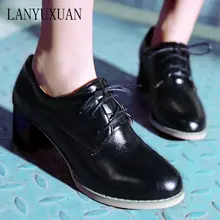 Женские туфли-оксфорды; большие размеры; женская обувь на плоской подошве; sapato feminino; стильная обувь; Chaussure Femme; 6661