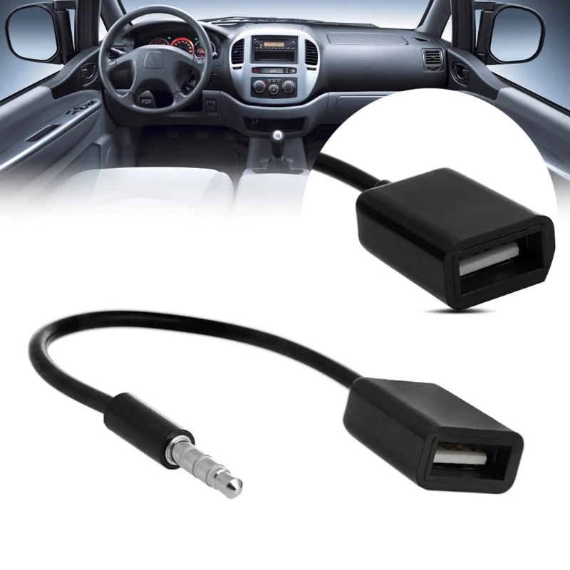 1 шт. 3,5 мм штекер AUX аудио разъем для USB 2,0 Женский кабель конвертер шнур Fr Автомобильный MP3
