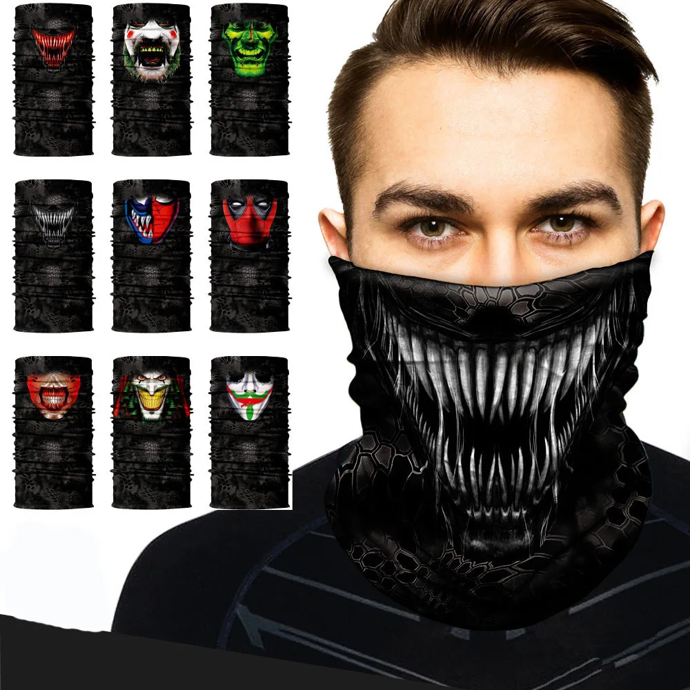 3D горлышки для езды на велосипеде камуфляжная бандана Дэдпул Venom мотоцикл шеи Gaiter