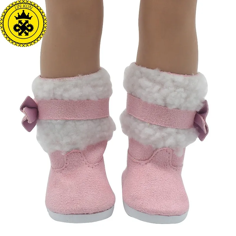 Кукольная обувь для девочек, подходит для 18 дюймов, кукольные красные белые сапоги, розовые зимние сапоги, кукольные аксессуары, кукольная обувь, 522