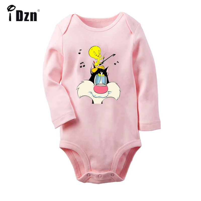 ieBaby1343PC TweetyBird для верховой езды с изображением кота Сильвестра дизайн новорожденных обувь мальчиков девочек униформа-комбинезон печати младенческой Боди Одежда х - Цвет: ieBaby1343PC