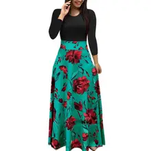 New European&American Style Autumn&Winter Print Long Sleeve O-Neck Dress Fashion Casual Slimming Elegant Party Long Dress New European&American Style Autumn&Winter Print Long Sleeve O-Neck Dress Fashion Casual Slimming Elegant Party Long Dress