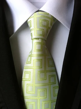 

NEW Mens Formal necktie jacquard woven tie Green with character pattern to match shirt