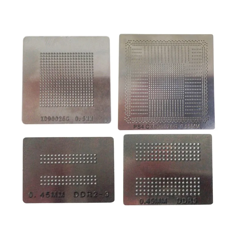 4pcs set BGA reballing stencils direct heating font b solder b font ball steel template used