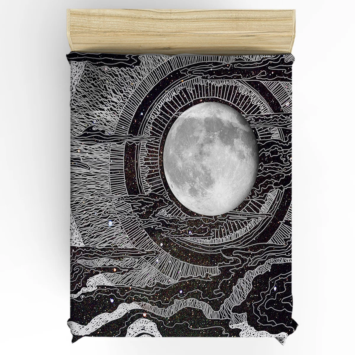 Dark Moon Glow Duvet Cover Set Art Design Planet Collection of 3/4pcs Bedding Set Bed Sheet Pillowcases Cover Set