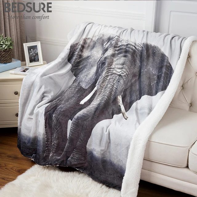 Bedsure Sherpa Double Layer Blanket 40D Printing Throw Blanket On New Elephant Print Throw Blanket Bedsure Sherpa Double Layer Blanket 40D Printing Throw Blanket On New Elephant Print Throw Blanket