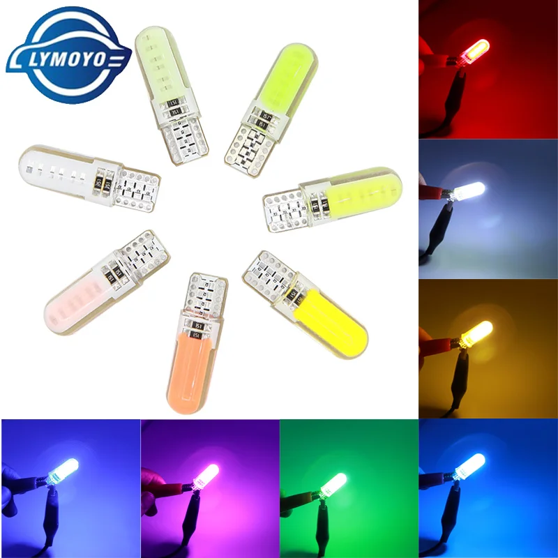 

10pcs t10 w5w led Canbus Cob 194 168 LED siclicone gel COB Interior Light clearance marker Lamps Auto Side Wedge No Error 12v