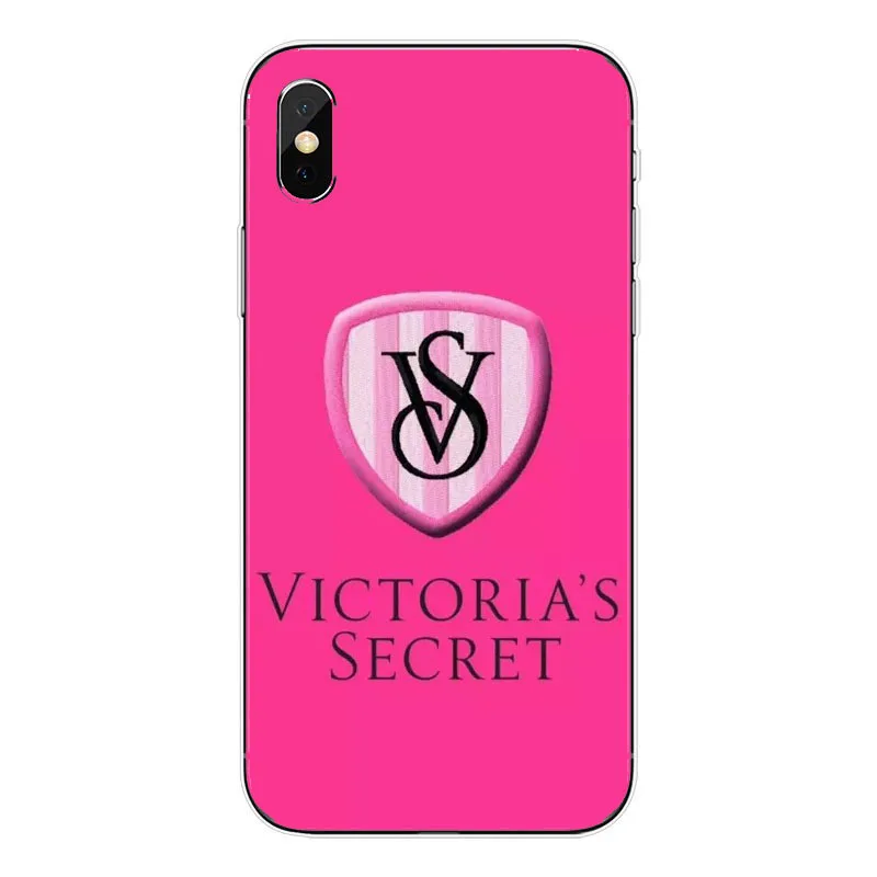 Hot moda Cor rosa Victoria secret case para For iPhone 4 5 6 7 8 Plus X XR Claro listra macio Soft TPU tampa Do Telefone Coque