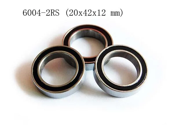 

(4 PCS) 6004-2RS (20x42x12 mm) Rubber Sealed Ball Bearing Set (BLACK) 6004RS