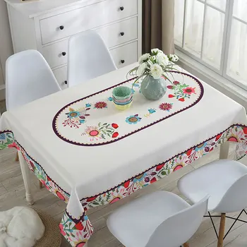 

Free Shipping Multi-size Europe Style Printed Cotton Linen Tablecloth Dust Proof Covers For Home Party Table Cloth MZR027