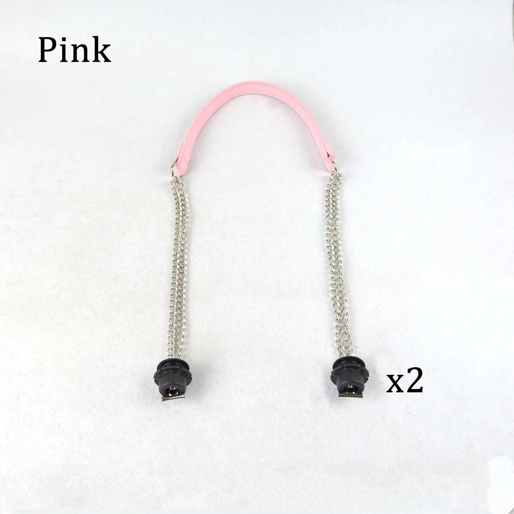 Pink Новинка, 1 пара, Obag, серебряная, длинная, Двойная Цепочка, OT T, OBag, ручки для Obag, EVA, O сумка, мужская сумка, женская сумка, сумка через плечо - Цвет: Pink