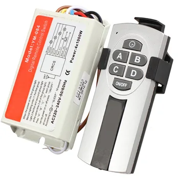 

1/2/3/4 Ways ON/OFF 220V Wireless Remote Control Switch Digital Controller Switch for Lamp Light TN99