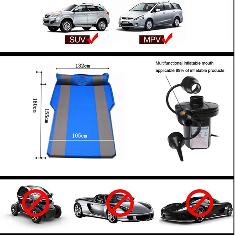 4 вида цветов надувной матрас для внедорожника, надувной матрас для путешествий с воздушным насосом, влагостойкий коврик для кемпинга