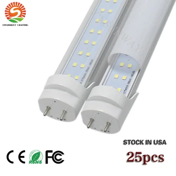 

1.2M 4ft Led Tube Lights G13 Double Row Cold White Clear Milky Cover 1200mm 120cm 4ft Led Tube Light AC85-265V 28w 4pcs 25pcs