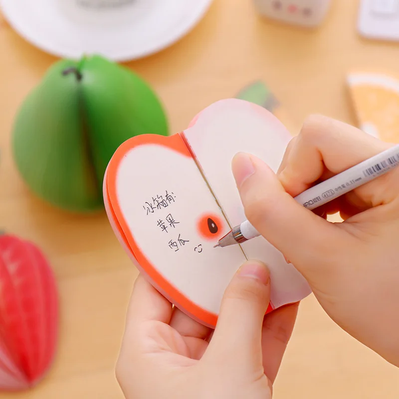 

ZOCLOT 1 Piece Brief Fruit Cardboard Cute Memo Pad Apple Pear Orange Memory Card for Home Office School Bar Desk Decoration