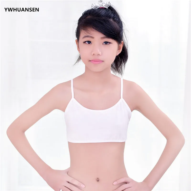 

8-14 Yrs Young Girls Training Bra Thin Strap Sports Underwear For Teenage Puberty Cotton Child Bra For Kids Students