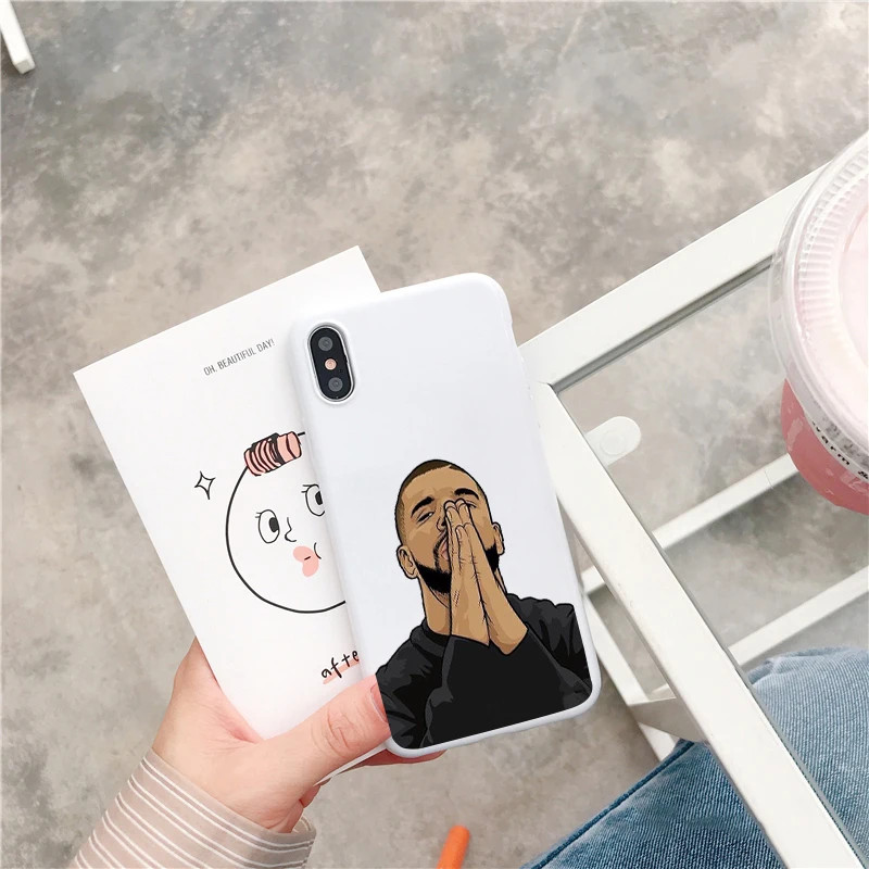 Poor Crying Drake Candy Color TPU Case phone For iphoneX 7 8 XS XR XSMAX Pink Red Black Yellow purple White Cover