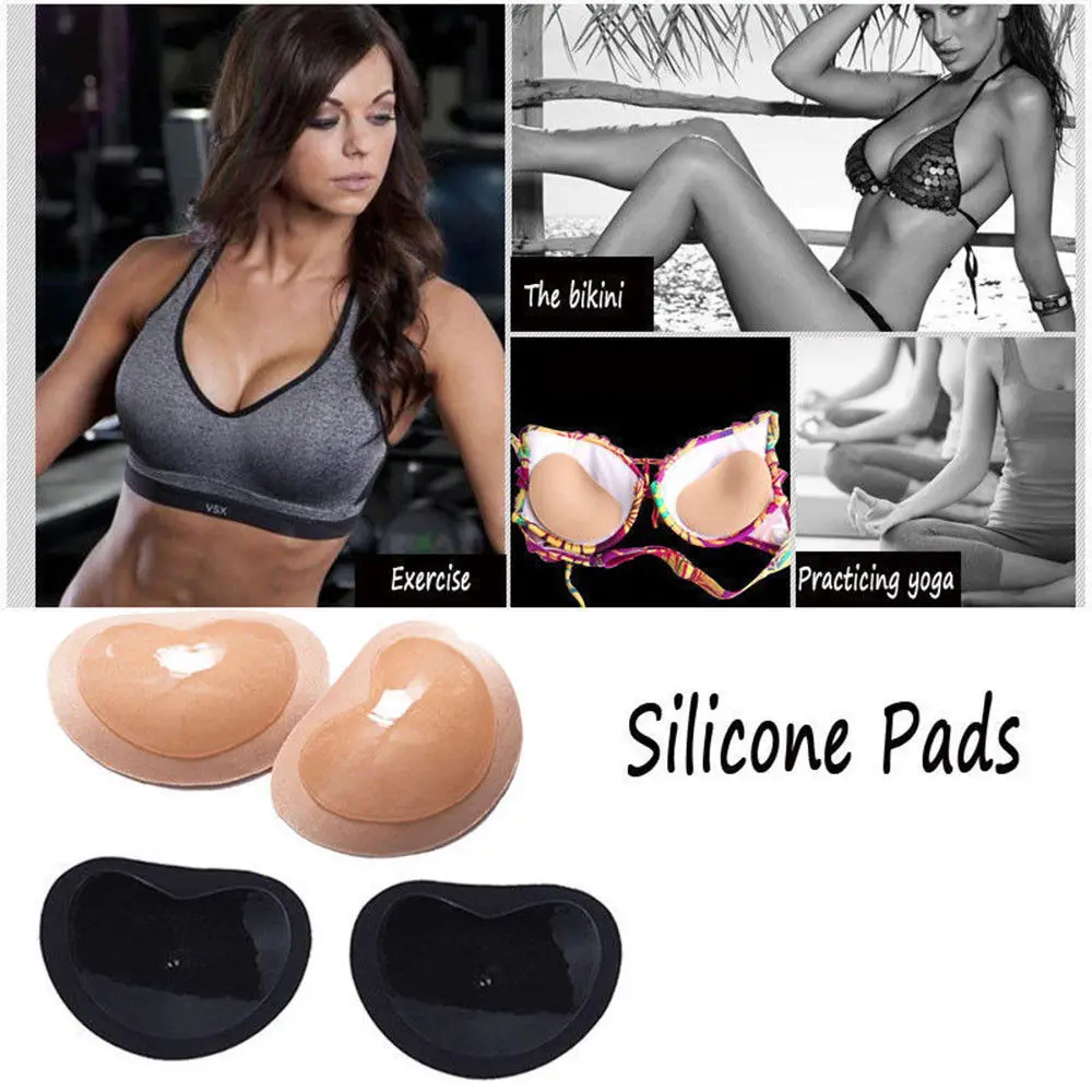 

Bikini Push Up Padded Swimsuit Bikini Small Bust Thicker Breathable Sponge Bra Pad Invisible Paste Padding Dropshipping