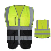 Two Tone Reflective Safety Vest with Multi Pockets