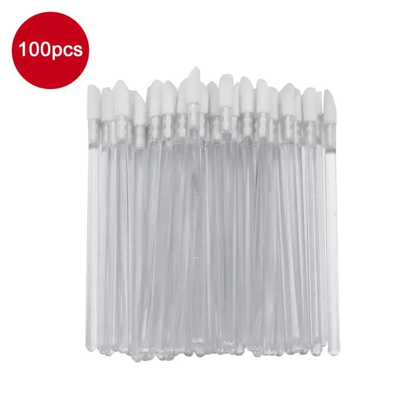 03 Clear 100pcs 100/50 шт Одноразовые женские кисти для макияжа кисть для губной помады глянцевые палочки Аппликатор теней для век Косметические аксессуары для макияжа - Handle Color: 03 Clear 100pcs