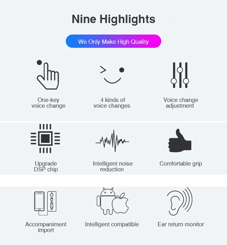 Earphones with Magic voice changer for Phone Live Show Stereo Earphone with Microphone 3.5mm Jack with Sound card voice change (2)