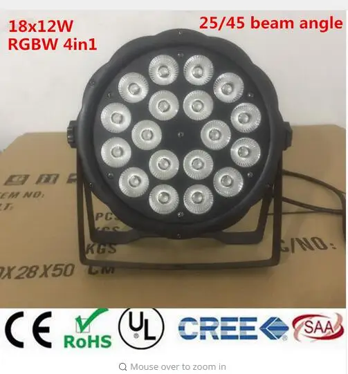 

20pcs/ 18x12W RGBW Led Par Light dj dmx Stage Lights Business led light Professional Flat Par Can for Party KTV Disco DJ Lamp
