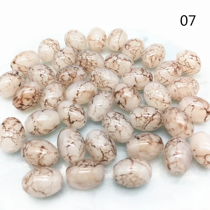 Oval Rugby 4x6/ 6x8 8x11mm Glass Beads Pattern Spacer Loose Jewelry Making Wholesale#TY07 | Украшения и аксессуары