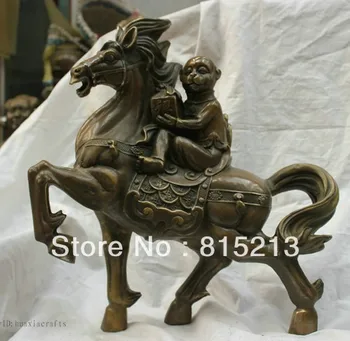 

Free Shipping wang 000912 Chinese Folk Culture craft pure bronze statue Horse Monkey Auspicious Statue