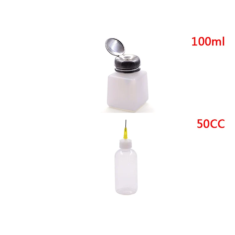 

50cc Dispenser Bottle for Rosin Solder Soldering Liquid Flux with 1 Needle +100ML Alcohol bottle