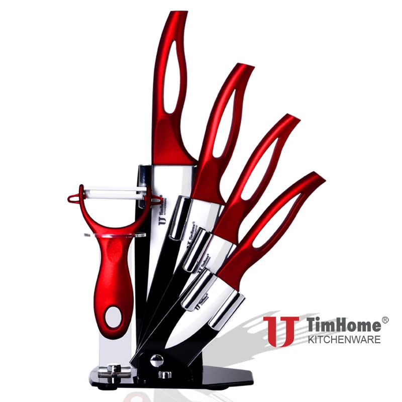 Красивый подарок Timhome набор кухонных керамических ножей с полой ручкой " 4" " 6" дюймов циркониевый керамический нож
