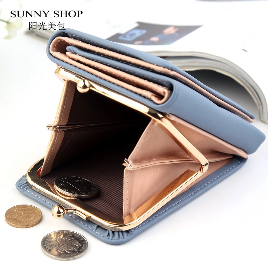 Женский кожаный кошелек SUNNY SHOP маленький из искусственной кожи с отделением для