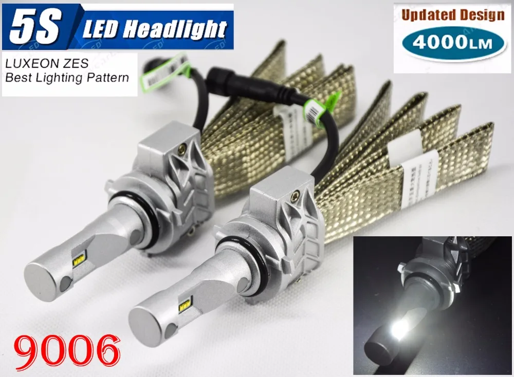 

1 Set 9006 HB4 50W 5000LM 5S LED Headlight Kit 12SMD LUXEON ZES LED Chip Fanless White 6000K Driving Fog Lamp Replac HID Halogen