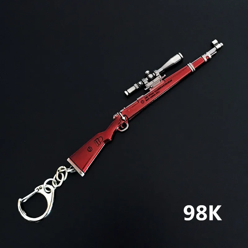 PUBG game weapon keychain styling AWM 98K M416 gun pendant men key ring hook car key chain for honda mazda volvo BMW accessories