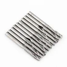 

10Pcs/set 3.175 mm 17mm Single Flute solid Carbide Spiral End Mills Router Bit