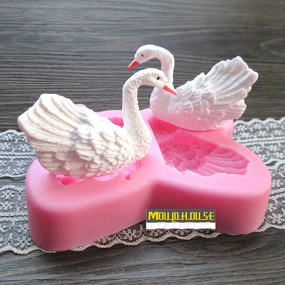 

Hot! A couple of swans sugar cake mold chocolate mold wedding necessary