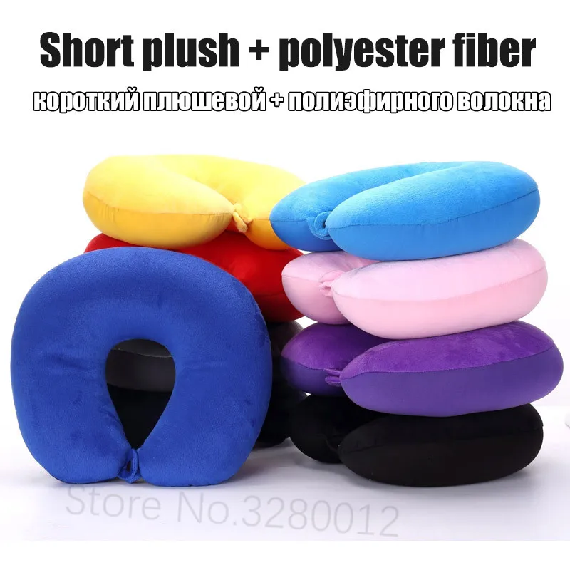 26 Kinds Microbeads U Shaped Travel Pillow Pure Stripe Color Rest Soft Cushion Neck Nanoparticle Pillow for Car Flight  Foam 4