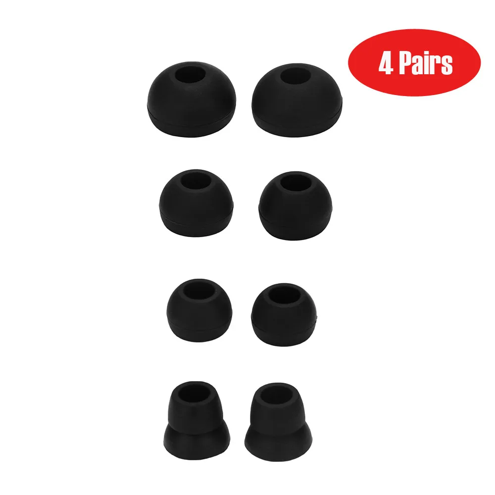 

ziyoulang 8Pcs Double Flange Earbuds for Powerbeats 3 Wireless Headphones Replacement Silicone Eartips Ear Buds Black