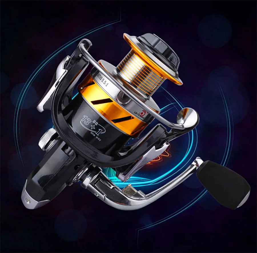 

SEAYOU 1000-7000 Water Resistant Carbon Drag Aluminum Body Spinning Reel Larger Spool High Speed 19KG Max Drag Fishing Tackle