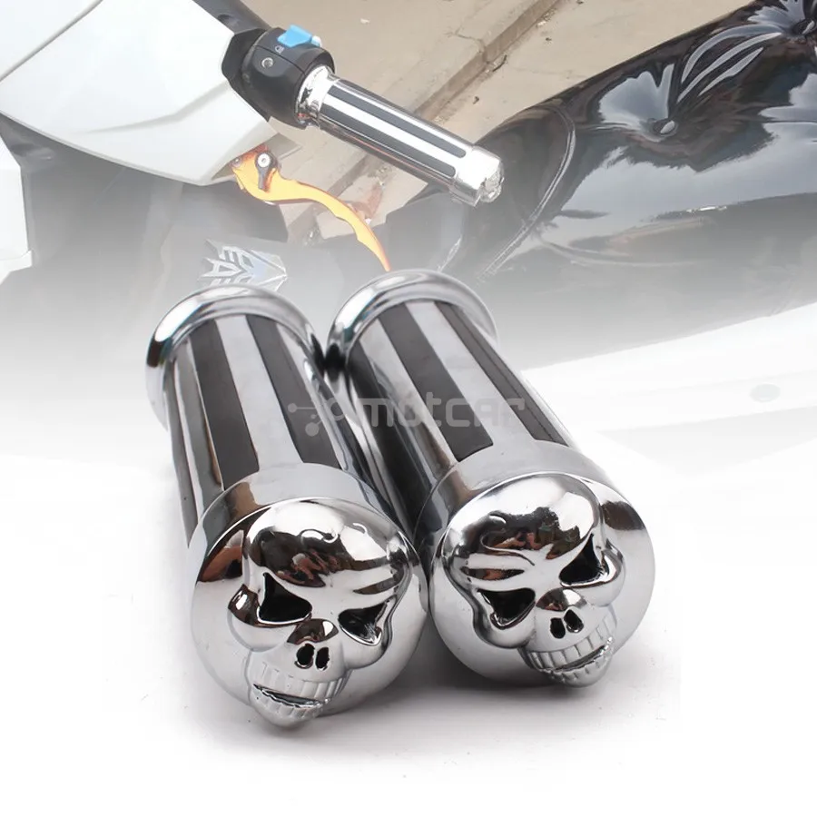 25/22mm Motorcycle Skull Stripe Universal Handlebar Grip for Honda