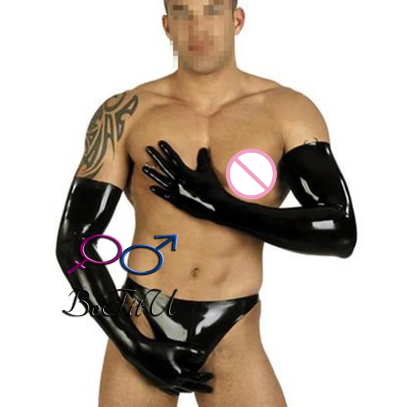 

Men Latex long gloves long to shoulder CD cosply accessory for fashion sexy costume big finger