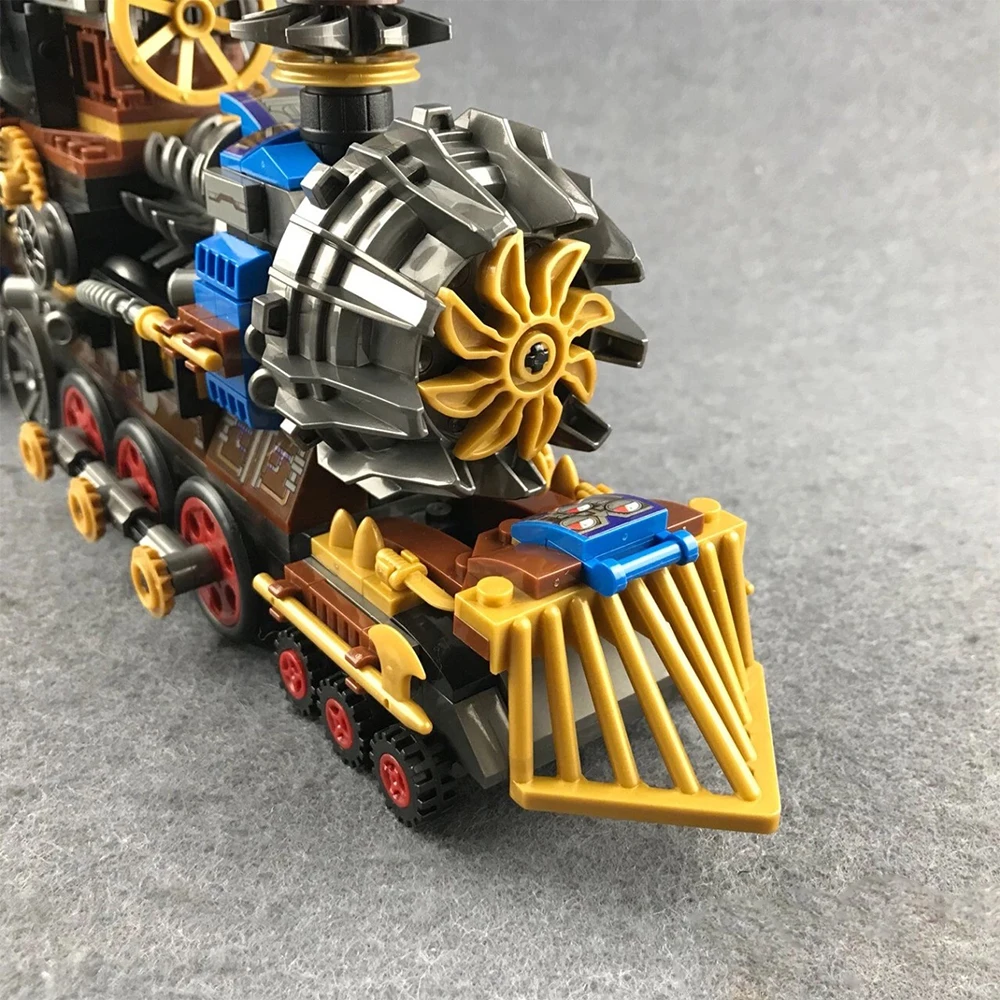 

8043 543pcs Steam Punk Style Train Motorcycle Age Station Car Set Minifigs Mini Figures Building Blocks Toys Kids Creative Gifts
