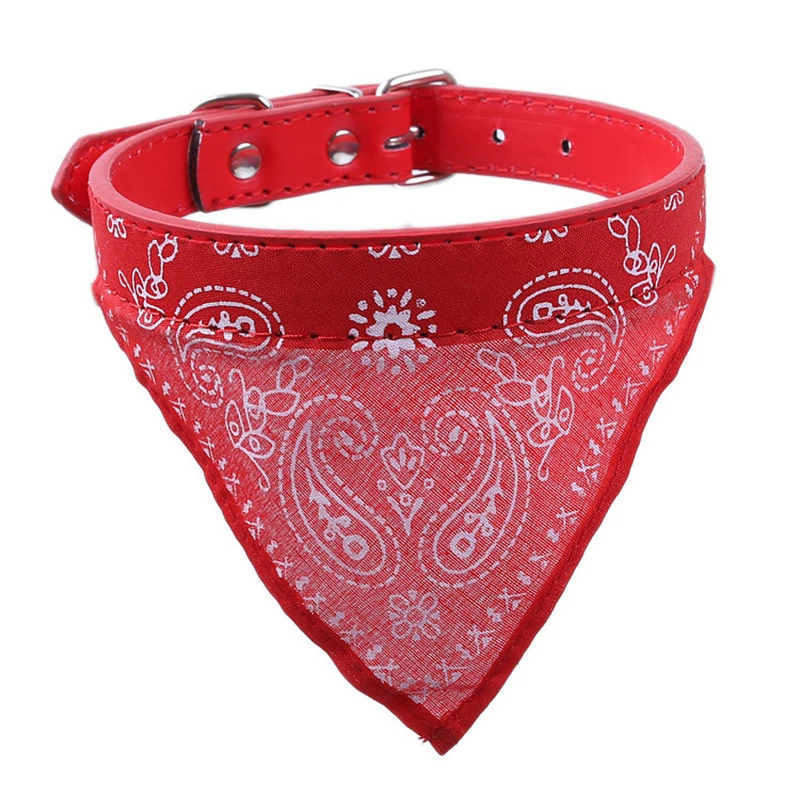 Модный шарф для маленьких собак Регулируемый Ошейник-шарф шейный платок ожерелье trigon аксессуары для домашних животных - Цвет: Красный