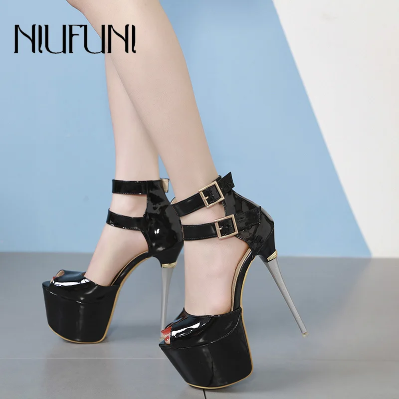 

Women's Shoes 2019 New Open Toe Stiletto Super High Heels Shallow Mouth Hollow Platform Sandals Sexy Fish Mouth Female Sandals